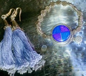 Antique Bracelet and earrings sold together.